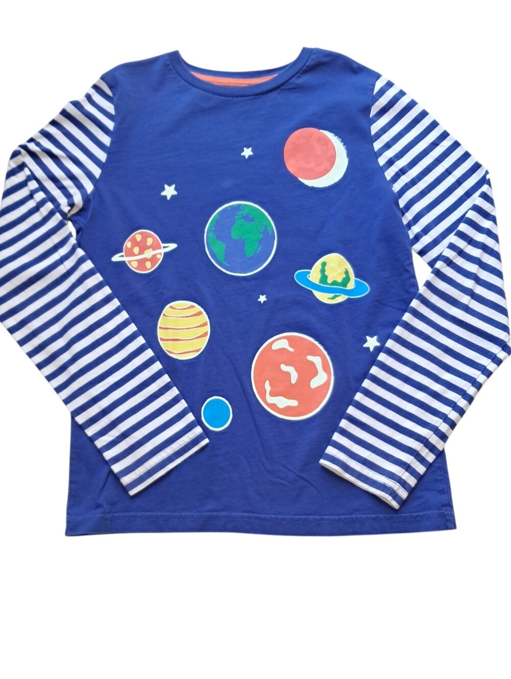 Mini Boden Blue Space Planet Tee Kids Size 11-12Y
